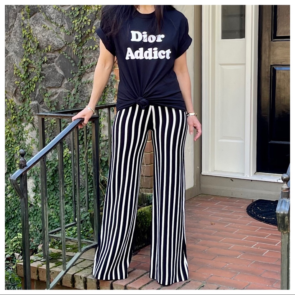 Fabulous viscose blend wide leg striped pants - Picture 5 of 11